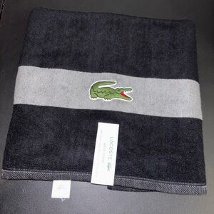 Lacoste Black and White Bath Towel